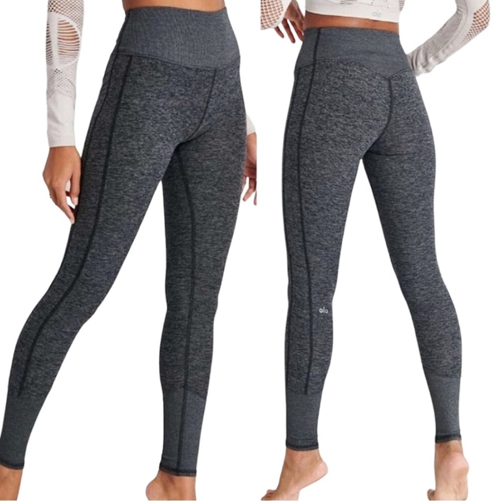 Alo Yoga Alosoft Lounge High Waist Leggings - Heather Gray